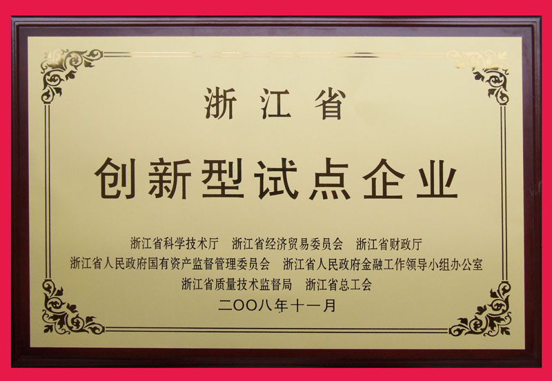 省創(chuàng)新型試點企業(yè)（08年）